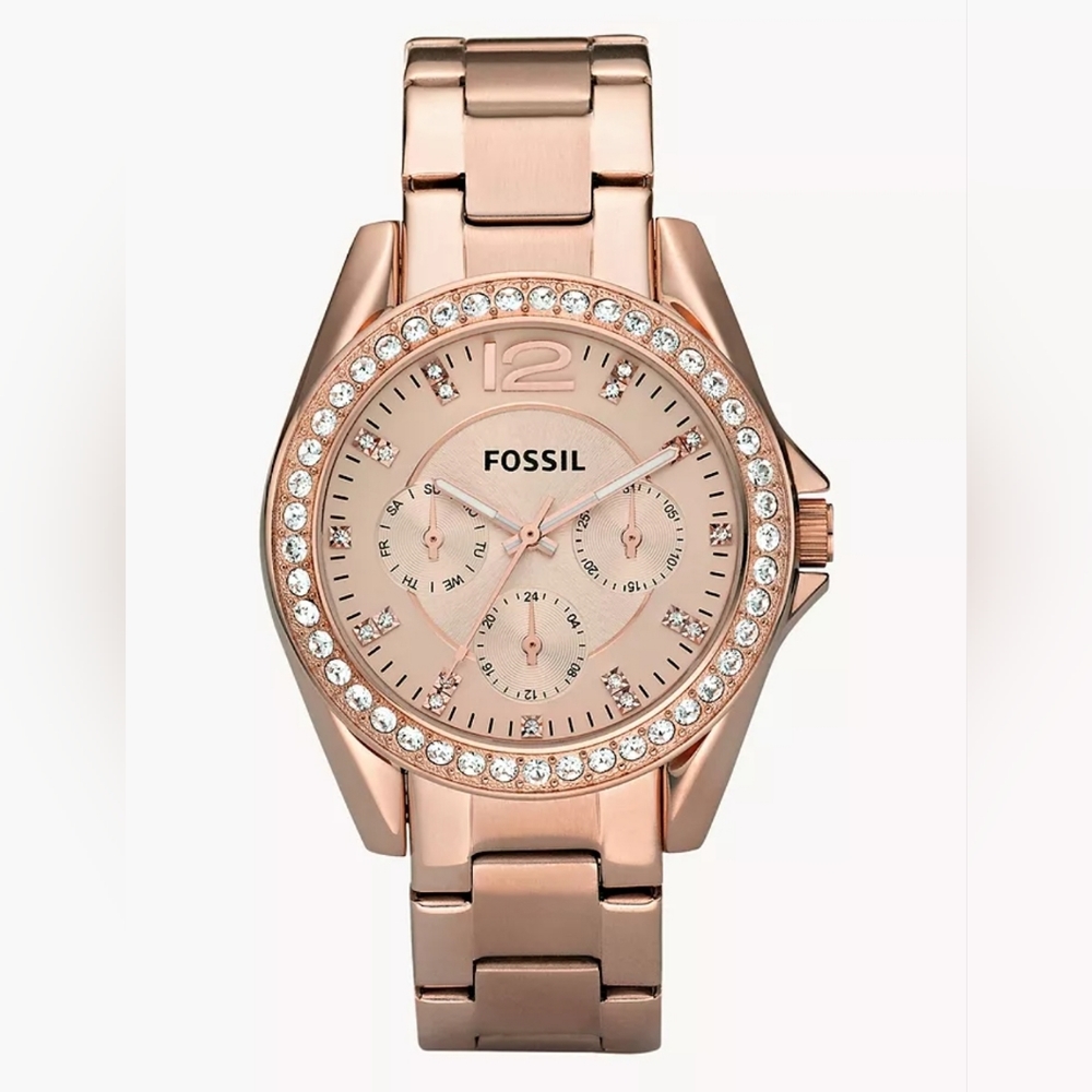 Fossil Riley Multifunction Rose-Tone Stainless Steel Watch
